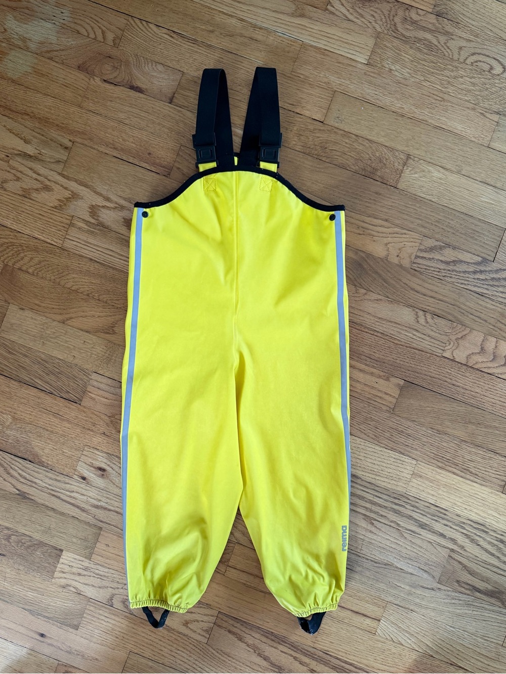 Kids Yellow Waterproof Overalls with Black Straps